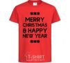 Kids T-shirt Merry Сhristmas and HNY red фото