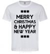 Men's T-Shirt Merry Сhristmas and HNY White фото