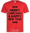 Men's T-Shirt Merry Сhristmas and HNY red фото