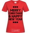 Женская футболка Merry Сhristmas and HNY Красный фото