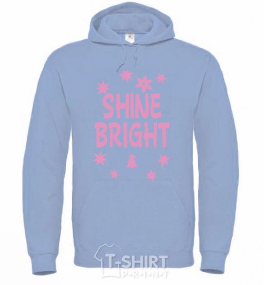 Men`s hoodie Shine bright winter sky-blue фото