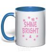 Mug with a colored handle Shine bright winter royal-blue фото