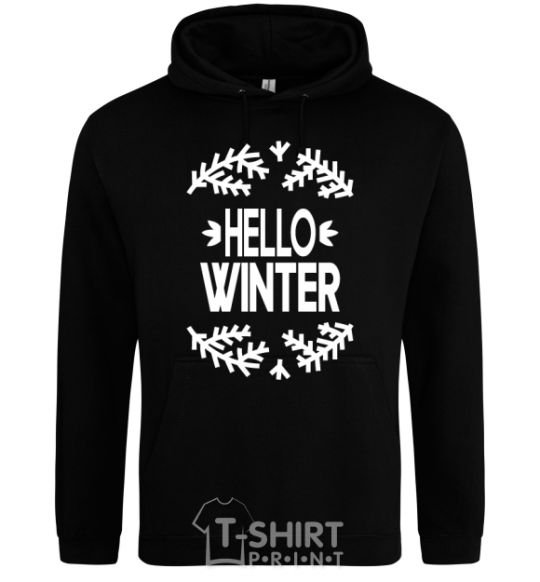 Men`s hoodie Hello winter black фото