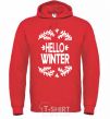 Men`s hoodie Hello winter bright-red фото