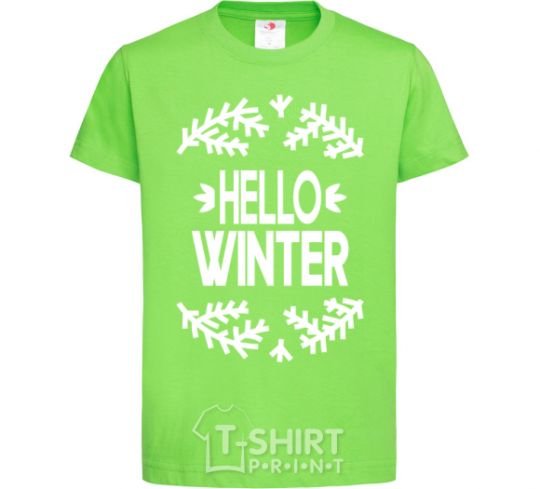 Kids T-shirt Hello winter orchid-green фото