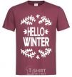 Men's T-Shirt Hello winter burgundy фото