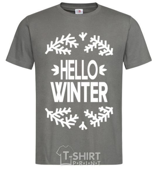 Men's T-Shirt Hello winter dark-grey фото