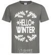 Men's T-Shirt Hello winter dark-grey фото