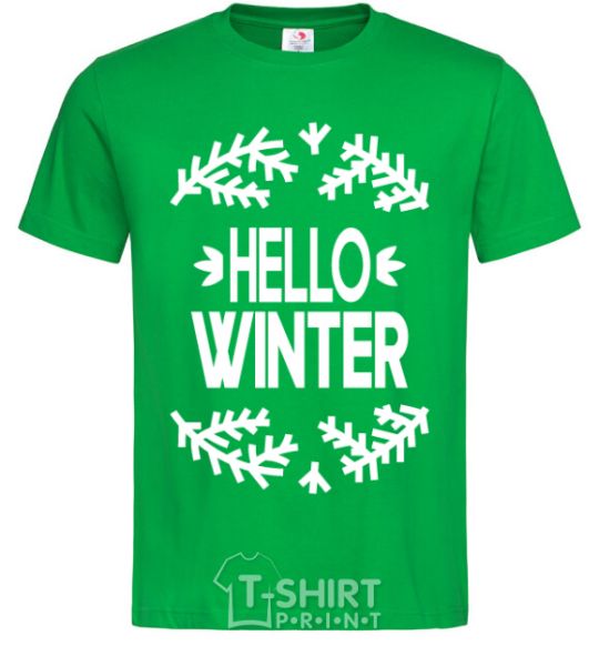 Men's T-Shirt Hello winter kelly-green фото