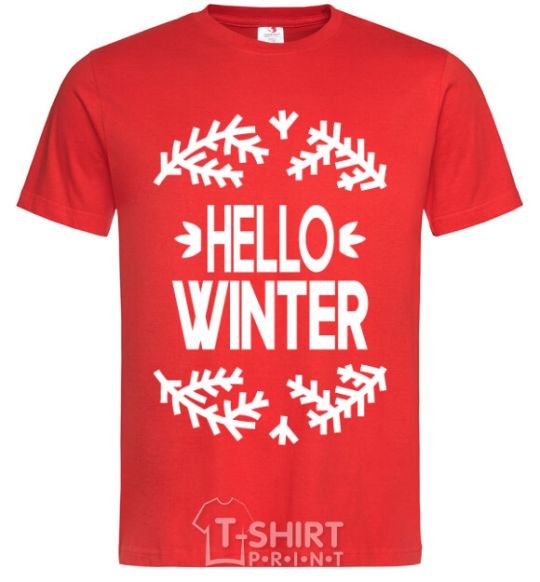 Men's T-Shirt Hello winter red фото