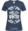 Women's T-shirt Hello winter navy-blue фото