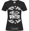 Women's T-shirt Hello winter black фото