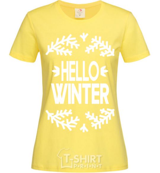 Женская футболка Hello winter Лимонный фото