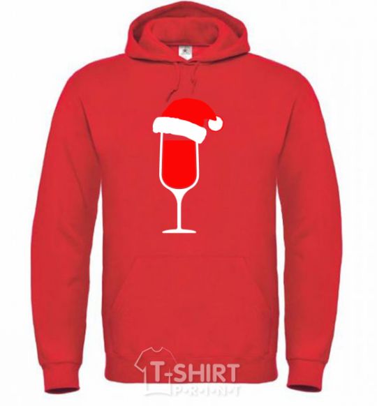 Men`s hoodie A glass in a hat bright-red фото