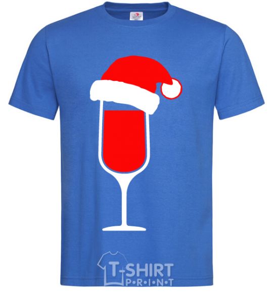 Men's T-Shirt A glass in a hat royal-blue фото
