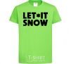 Kids T-shirt Let it snow text orchid-green фото