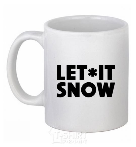 Ceramic mug Let it snow text White фото
