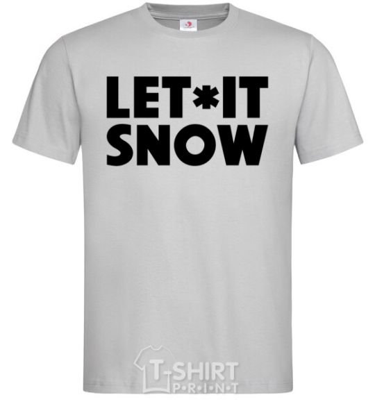 Men's T-Shirt Let it snow text grey фото