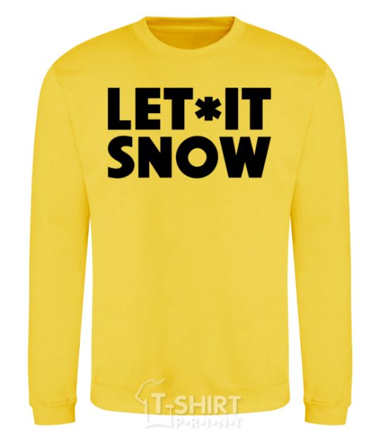 Sweatshirt Let it snow text yellow фото