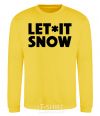 Sweatshirt Let it snow text yellow фото