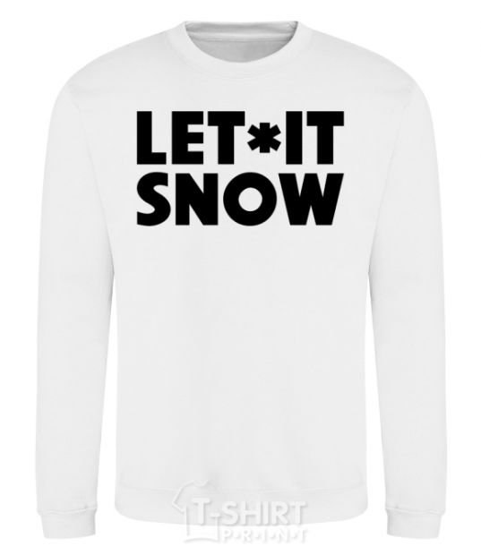 Свитшот Let it snow text Белый фото