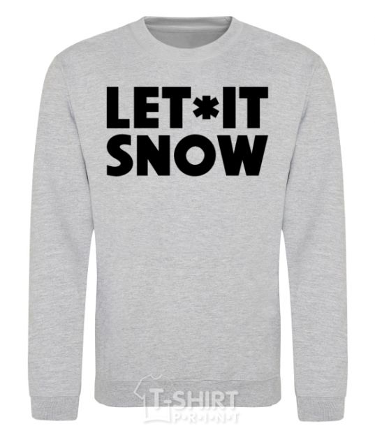 Sweatshirt Let it snow text sport-grey фото