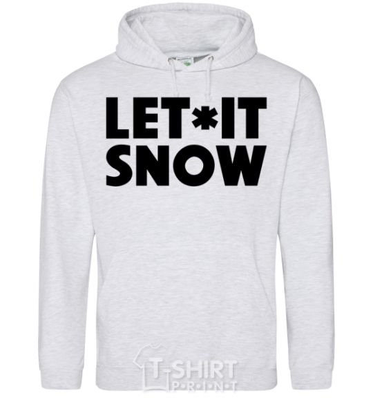 Men`s hoodie Let it snow text sport-grey фото