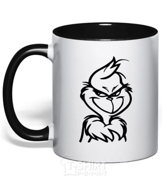 Mug with a colored handle The Christmas kidnapper black фото