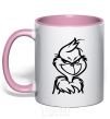 Mug with a colored handle The Christmas kidnapper light-pink фото