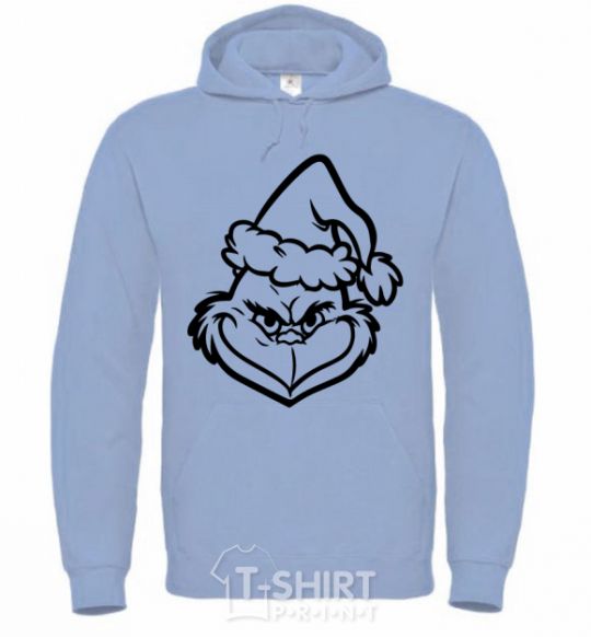 Men`s hoodie The Christmas caped kidnapper sky-blue фото