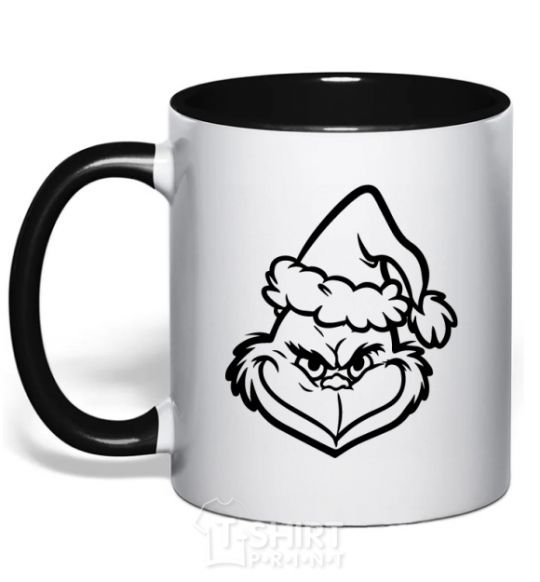 Mug with a colored handle The Christmas caped kidnapper black фото