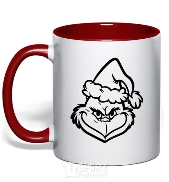 Mug with a colored handle The Christmas caped kidnapper red фото