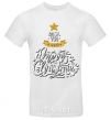 Men's T-Shirt Wish you a very merry Christmas tree White фото