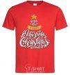 Men's T-Shirt Wish you a very merry Christmas tree red фото