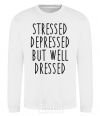 Sweatshirt Stressed depressed but well dressed White фото