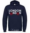 Men`s hoodie London bus navy-blue фото