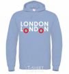 Men`s hoodie London bus sky-blue фото