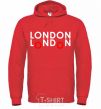 Men`s hoodie London bus bright-red фото