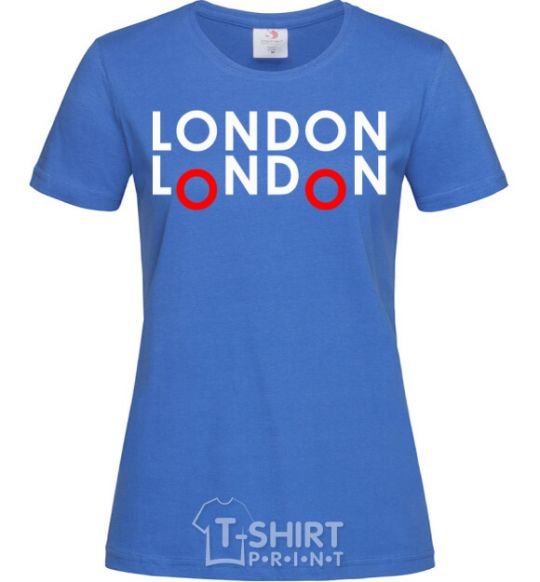 Women's T-shirt London bus royal-blue фото
