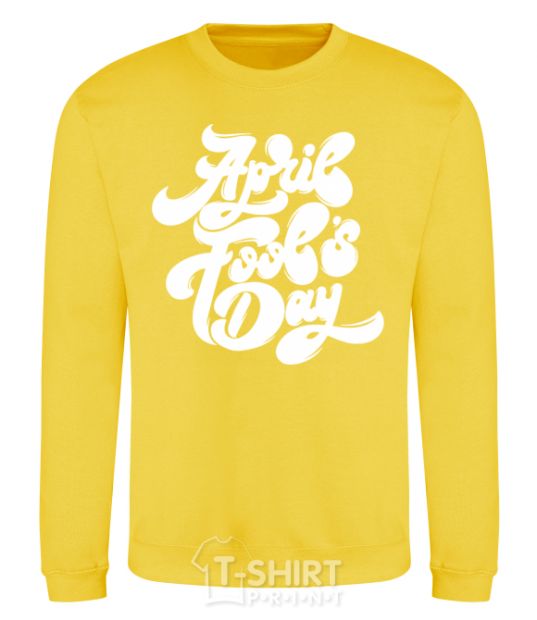 Sweatshirt April fool's day yellow фото