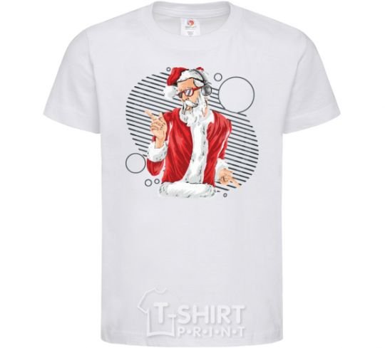 Kids T-shirt DJ Santa White фото