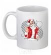 Ceramic mug DJ Santa White фото