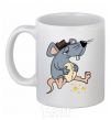 Ceramic mug Mr. Mouse ate cheese White фото