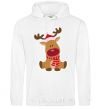 Men`s hoodie A deer sits White фото