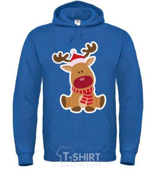 Men`s hoodie A deer sits royal фото