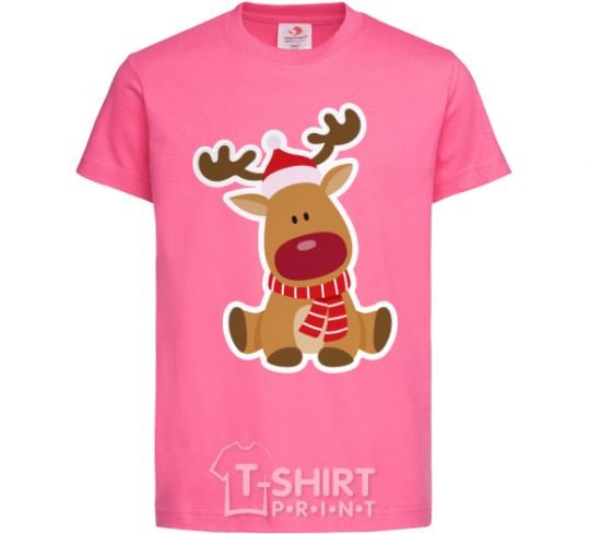 Kids T-shirt A deer sits heliconia фото