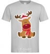 Men's T-Shirt A deer sits grey фото