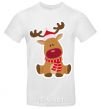 Men's T-Shirt A deer sits White фото