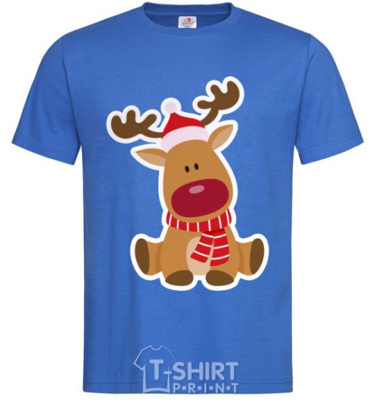 Men's T-Shirt A deer sits royal-blue фото