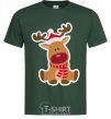 Men's T-Shirt A deer sits bottle-green фото